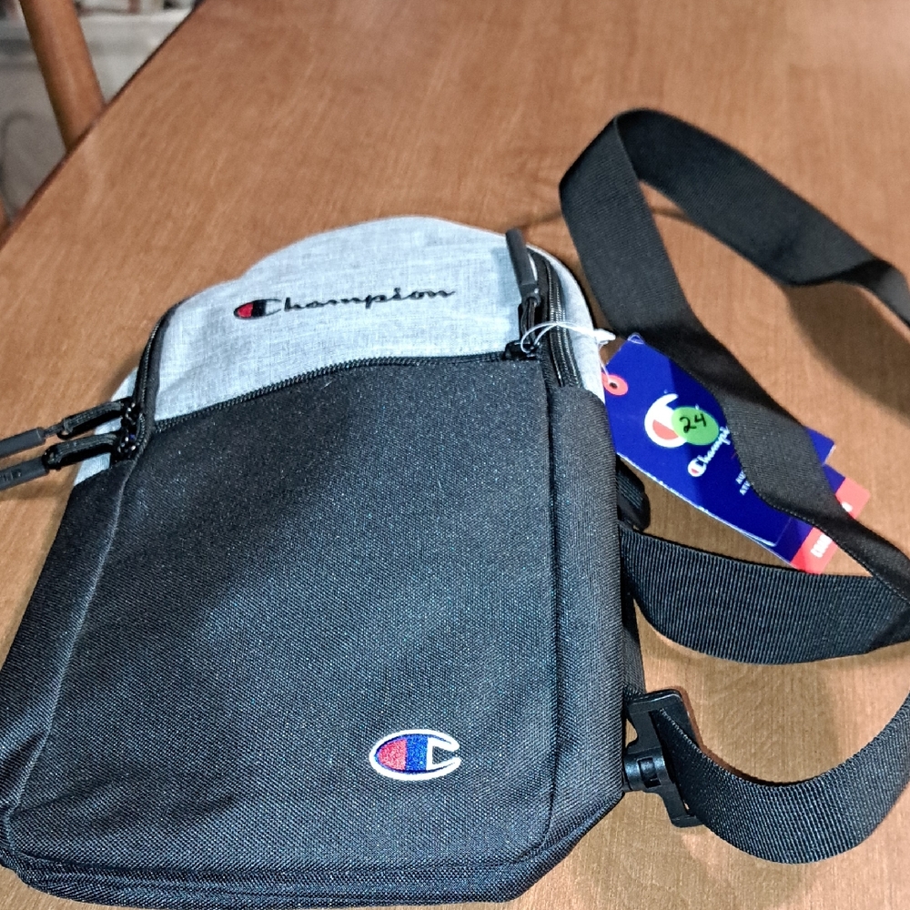 Champion Black and Gray Crossbody Bag